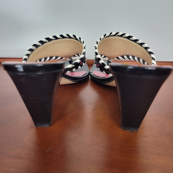 Kate Spade Square Toe Mule Sandal in Black & White Size 7 - Picture 6 of 8